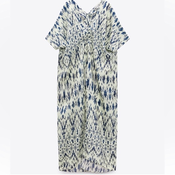 PRINTED RAMIE TUNIC DRESS - Picture 8 of 11